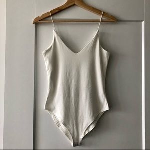 White Spaghetti Strap Bodysuit
